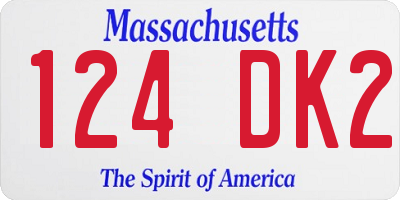 MA license plate 124DK2