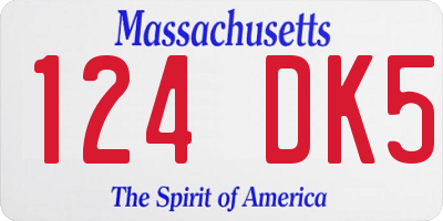 MA license plate 124DK5