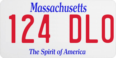 MA license plate 124DL0