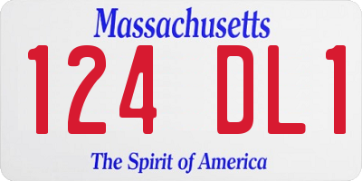 MA license plate 124DL1