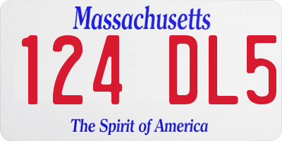 MA license plate 124DL5