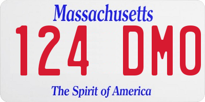 MA license plate 124DM0
