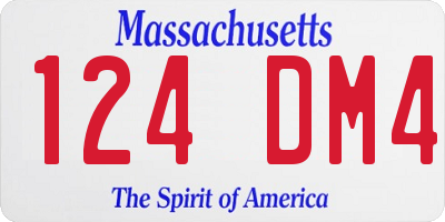 MA license plate 124DM4
