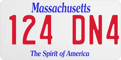 MA license plate 124DN4