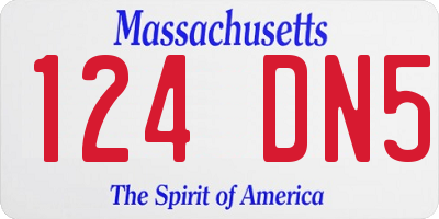 MA license plate 124DN5