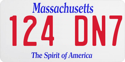 MA license plate 124DN7