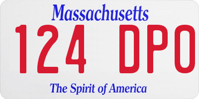 MA license plate 124DP0