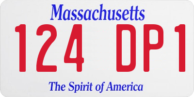 MA license plate 124DP1