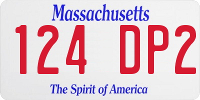MA license plate 124DP2