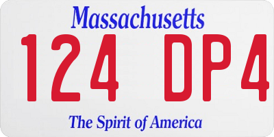 MA license plate 124DP4