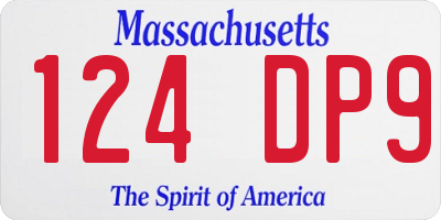 MA license plate 124DP9