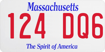 MA license plate 124DQ6