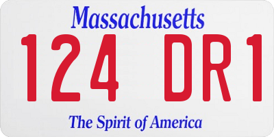 MA license plate 124DR1