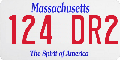 MA license plate 124DR2