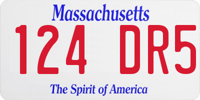 MA license plate 124DR5