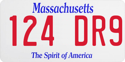 MA license plate 124DR9