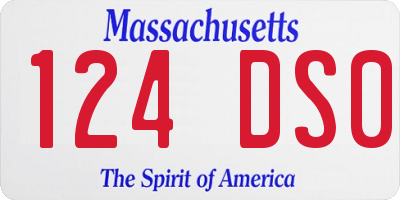 MA license plate 124DS0