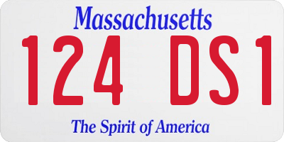 MA license plate 124DS1