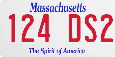 MA license plate 124DS2