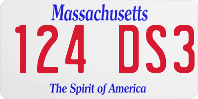 MA license plate 124DS3