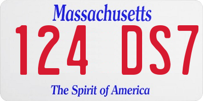 MA license plate 124DS7