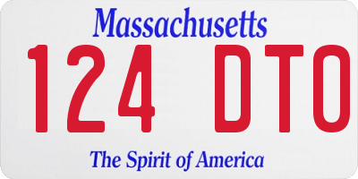 MA license plate 124DT0