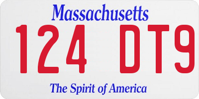 MA license plate 124DT9