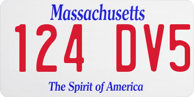 MA license plate 124DV5