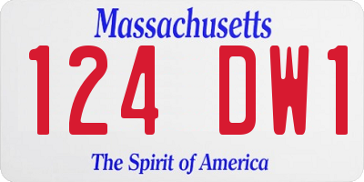 MA license plate 124DW1