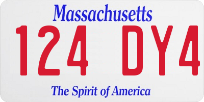MA license plate 124DY4
