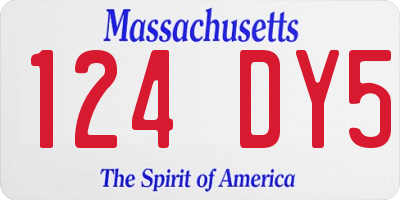 MA license plate 124DY5