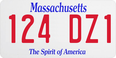 MA license plate 124DZ1