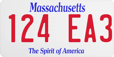 MA license plate 124EA3