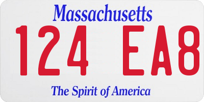 MA license plate 124EA8