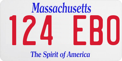 MA license plate 124EB0