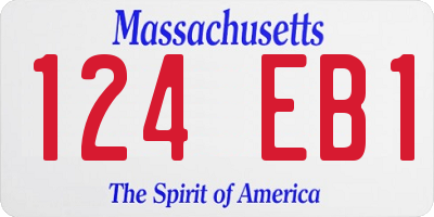 MA license plate 124EB1