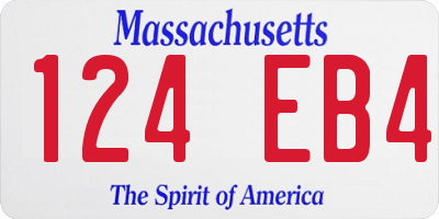MA license plate 124EB4