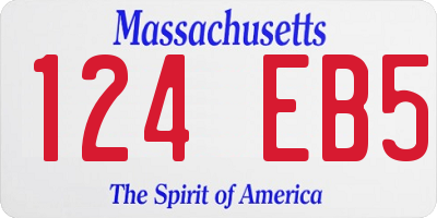 MA license plate 124EB5