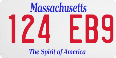 MA license plate 124EB9
