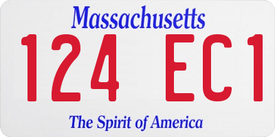 MA license plate 124EC1