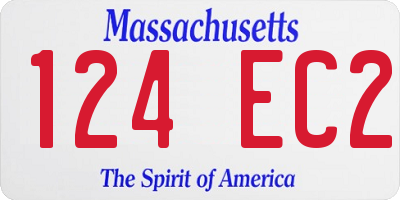 MA license plate 124EC2