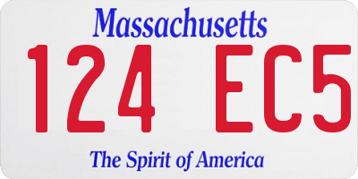 MA license plate 124EC5