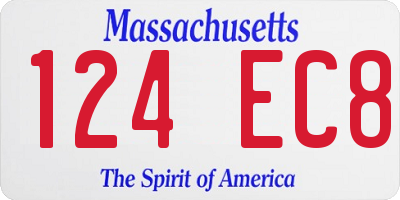 MA license plate 124EC8