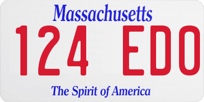 MA license plate 124ED0