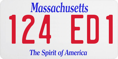 MA license plate 124ED1