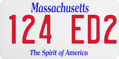 MA license plate 124ED2
