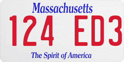 MA license plate 124ED3