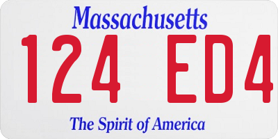 MA license plate 124ED4