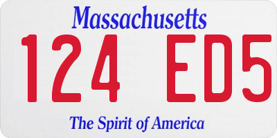 MA license plate 124ED5