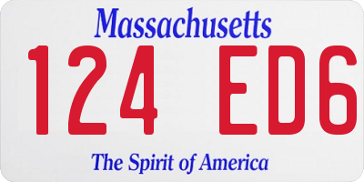 MA license plate 124ED6